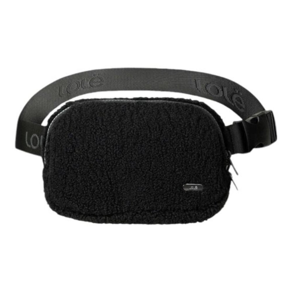 Lole Unisex Black Logo Sherpa Belt Bag Fanny Pack Carry All Belt Bag US OS